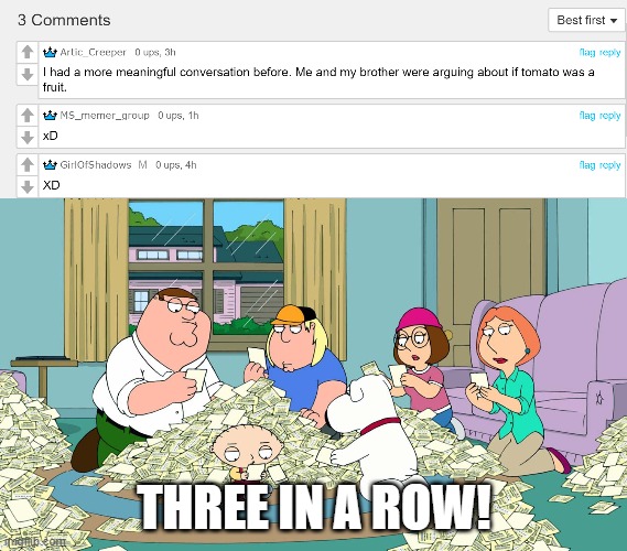 THREE IN A ROW! | image tagged in lottery at 1 3 b | made w/ Imgflip meme maker