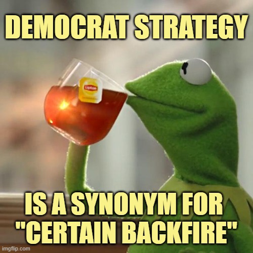 But That's None Of My Business Meme | DEMOCRAT STRATEGY IS A SYNONYM FOR 
"CERTAIN BACKFIRE" | image tagged in memes,but that's none of my business,kermit the frog | made w/ Imgflip meme maker