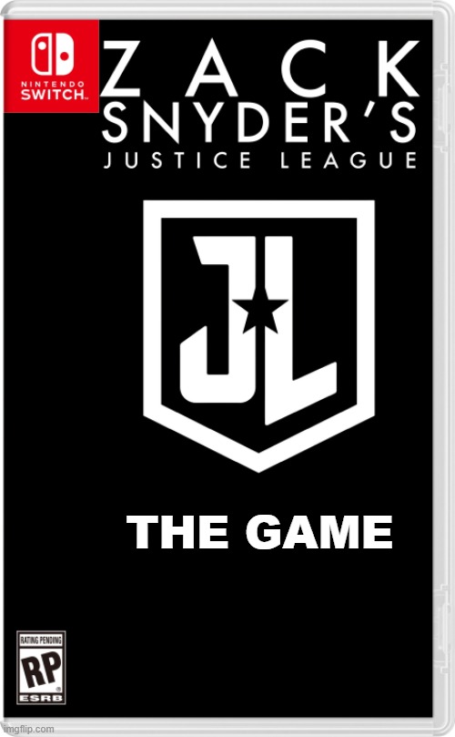 game version of the snyder cut. | THE GAME | image tagged in nintendo switch cartridge case,justice league,dc,dc comics | made w/ Imgflip meme maker