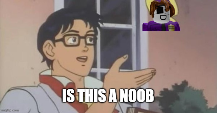 is this a noob | IS THIS A NOOB | image tagged in is this a pigeon,roblox meme | made w/ Imgflip meme maker