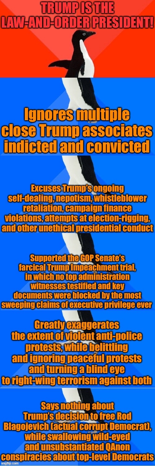 Trump law and order president Blank Meme Template