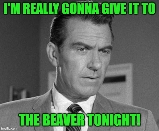 Not Happy Ward Cleaver | I'M REALLY GONNA GIVE IT TO THE BEAVER TONIGHT! | image tagged in not happy ward cleaver | made w/ Imgflip meme maker