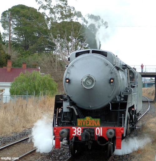 Meet 3801 - almost certainly the most famous Australian steam locomotive | image tagged in locomotive,steam,trains,train,famous,engine | made w/ Imgflip meme maker