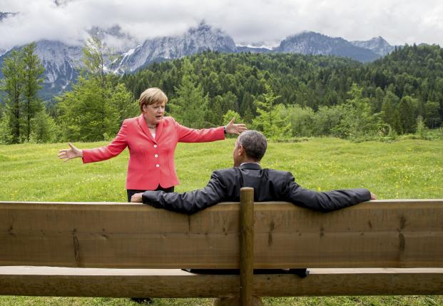 High Quality Merkel Obama G7 Blank Meme Template