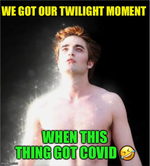 twilight | WE GOT OUR TWILIGHT MOMENT WHEN THIS THING GOT COVID ? | image tagged in twilight | made w/ Imgflip meme maker