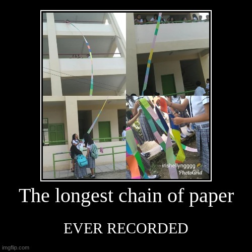 image tagged in funny,demotivationals,paper,chain,building | made w/ Imgflip demotivational maker