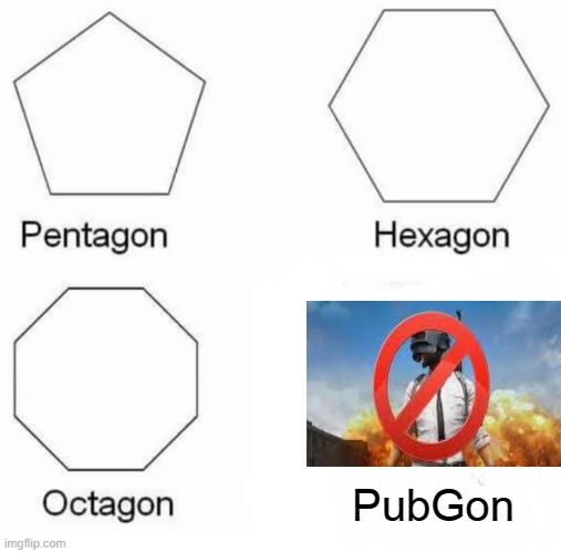 PubGon | PubGon | image tagged in memes,pentagon hexagon octagon,pubg | made w/ Imgflip meme maker