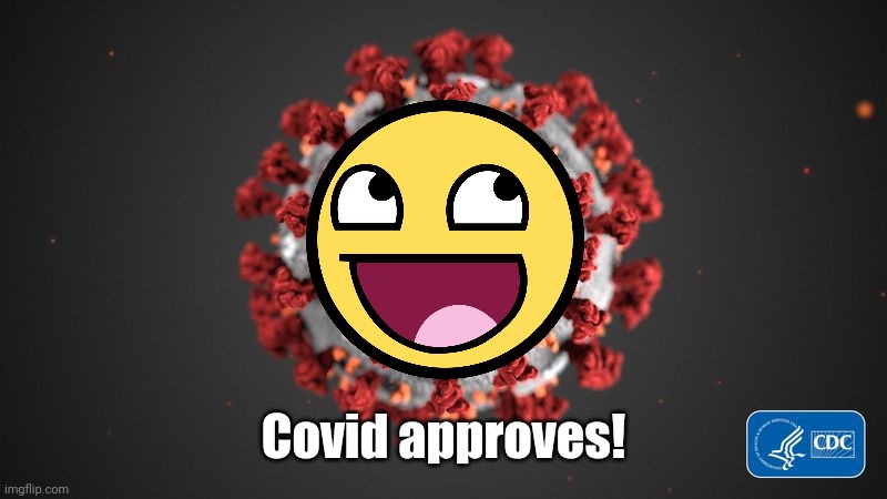 Covid 19 | Covid approves! | image tagged in covid 19 | made w/ Imgflip meme maker