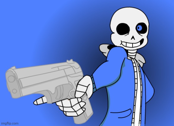 Sans gun | image tagged in sans gun | made w/ Imgflip meme maker