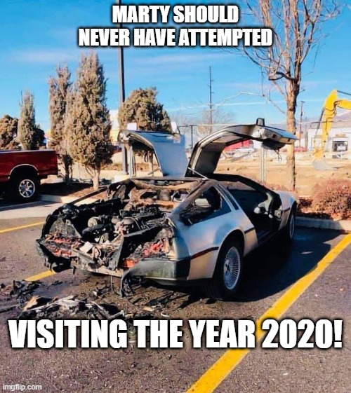 Back to 2020 | MARTY SHOULD NEVER HAVE ATTEMPTED; VISITING THE YEAR 2020! | image tagged in 2020,back to the future | made w/ Imgflip meme maker