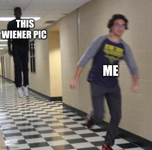 floating boy chasing running boy | THIS WIENER PIC ME | image tagged in floating boy chasing running boy | made w/ Imgflip meme maker