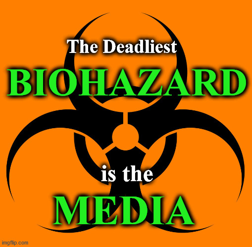 bio hazard | The Deadliest; BIOHAZARD; is the; MEDIA | image tagged in bio hazard | made w/ Imgflip meme maker