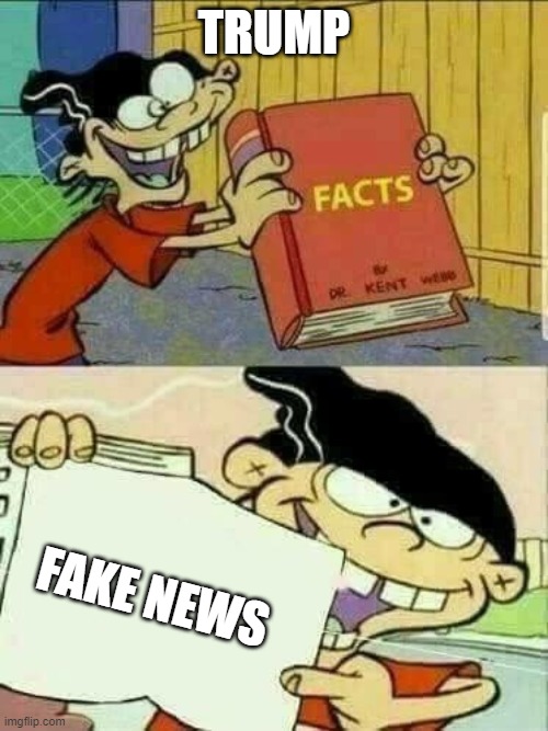 Double d facts book  | TRUMP; FAKE NEWS | image tagged in double d facts book | made w/ Imgflip meme maker