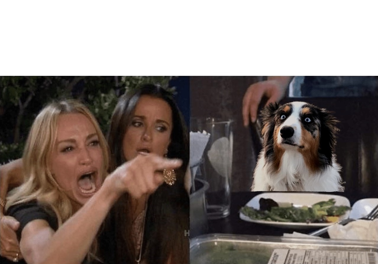 Yelling at the Dog Blank Meme Template