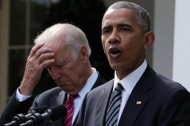 High Quality Joe Biden losing his mind with Obama Blank Meme Template