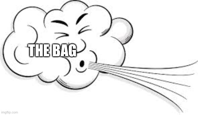 Wind Blowing Timecard | THE BAG | image tagged in wind blowing timecard | made w/ Imgflip meme maker