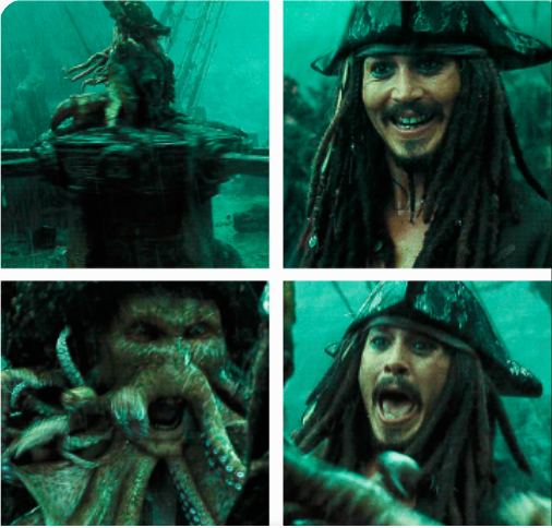 Pirates of the Caribbean Jack and Davy Jones Blank Meme Template