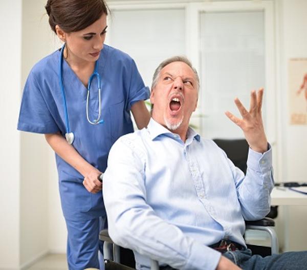 High Quality Angry old man wheelchair patient Blank Meme Template