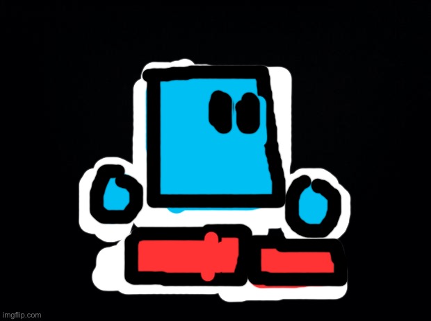 Paper Blocky (I tried) | image tagged in black background | made w/ Imgflip meme maker