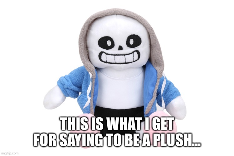 There goes sans | THIS IS WHAT I GET FOR SAYING TO BE A PLUSH... | image tagged in sans undertale,memes | made w/ Imgflip meme maker