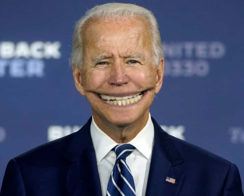 Joe Biden Creepy Grin Blank Meme Template