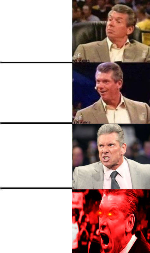 Angry Vince McMahon Reaction w/Glowing Eyes Blank Meme Template