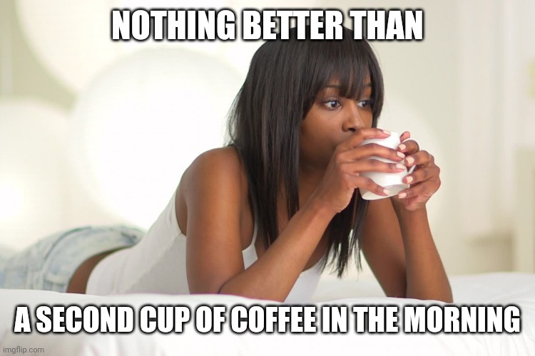 @BitterTruths | NOTHING BETTER THAN; A SECOND CUP OF COFFEE IN THE MORNING | image tagged in bittertruths | made w/ Imgflip meme maker