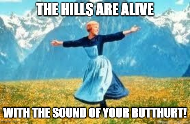 Look At All These Meme | THE HILLS ARE ALIVE; WITH THE SOUND OF YOUR BUTTHURT! | image tagged in memes,look at all these | made w/ Imgflip meme maker