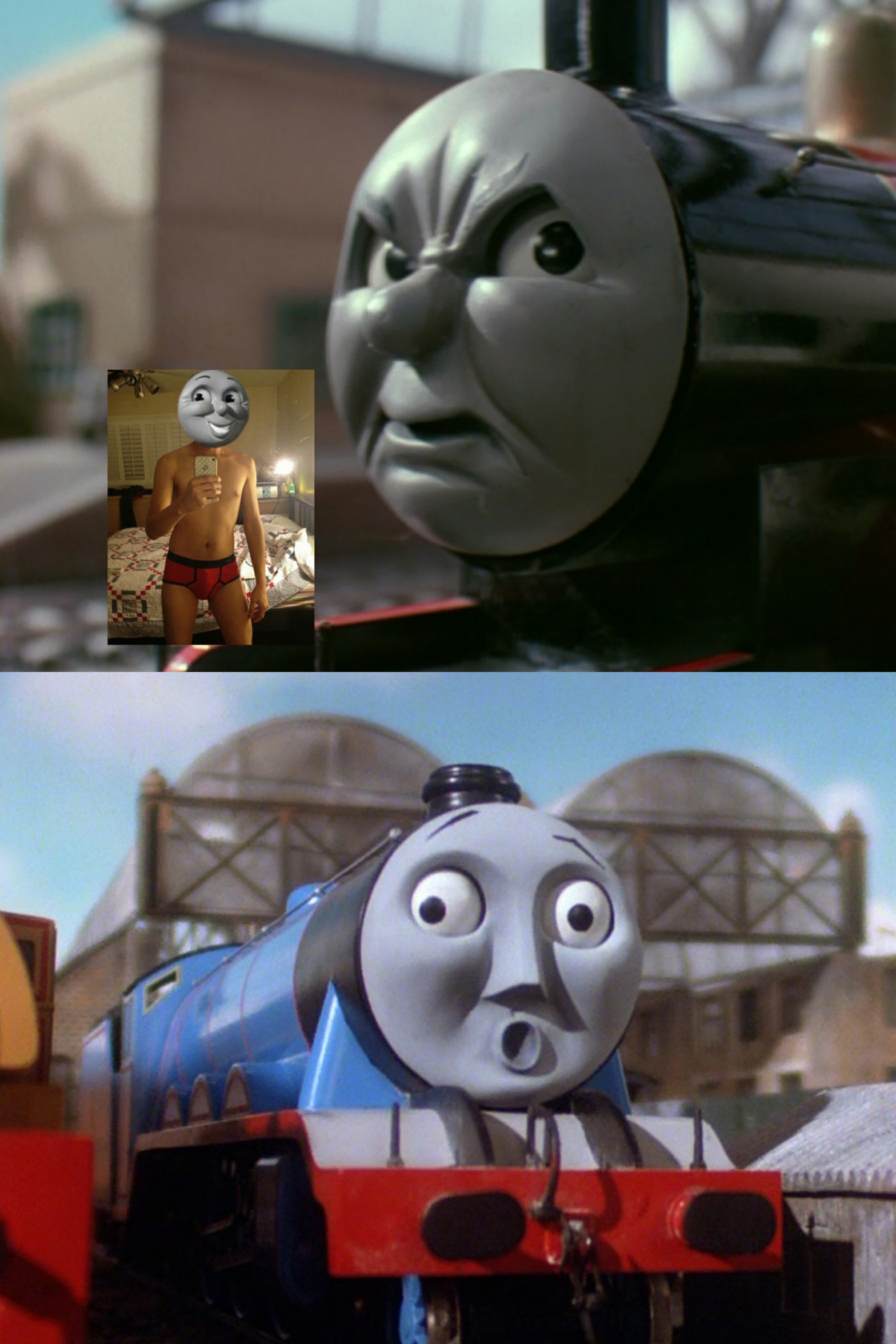 James Is Angry At Gordon Blank Meme Template