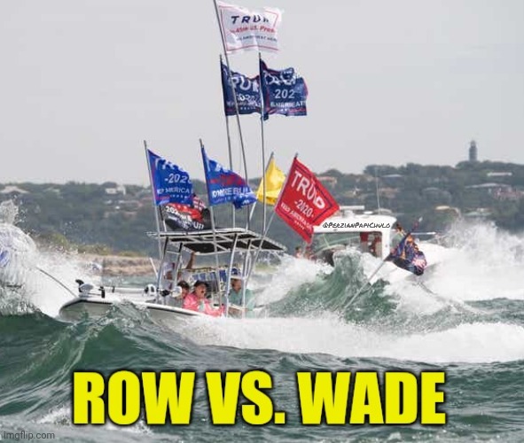 A rising pride sinks all goats | image tagged in trump,boat,parade,lake travis,austin | made w/ Imgflip meme maker