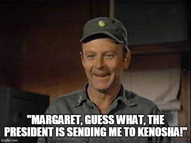 Margaret, guess what | image tagged in trump,mash | made w/ Imgflip meme maker