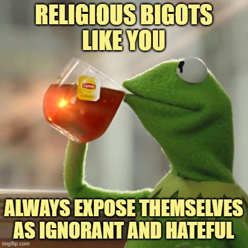 But That's None Of My Business Meme | RELIGIOUS BIGOTS
LIKE YOU ALWAYS EXPOSE THEMSELVES AS IGNORANT AND HATEFUL | image tagged in memes,but that's none of my business,kermit the frog | made w/ Imgflip meme maker