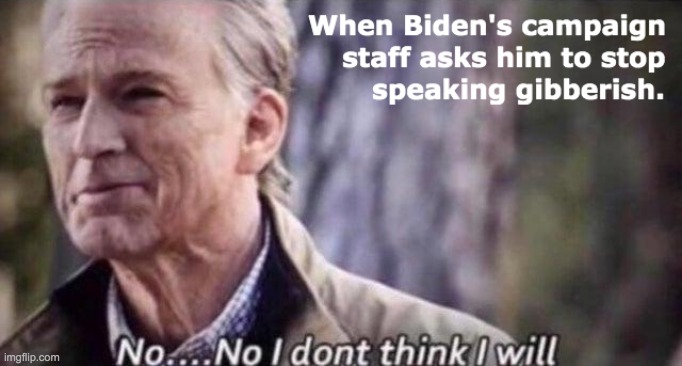 Please, just one complete sentence. | image tagged in joe biden,no i don't think i will,election 2020 | made w/ Imgflip meme maker