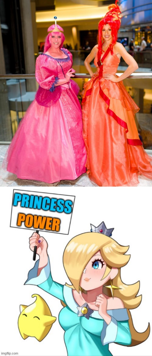 PRINCESSES | image tagged in adventure time,rosalina,cosplay | made w/ Imgflip meme maker