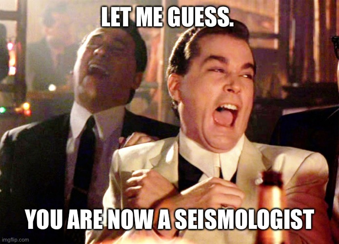Good Fellas Hilarious Meme | LET ME GUESS. YOU ARE NOW A SEISMOLOGIST | image tagged in memes,good fellas hilarious | made w/ Imgflip meme maker