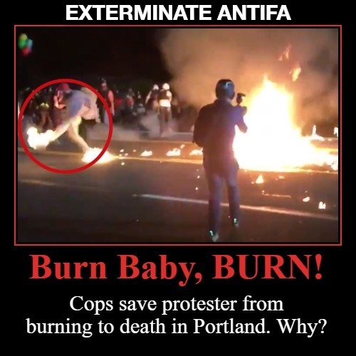 Exterminate Antifa! | EXTERMINATE ANTIFA | image tagged in exterminate,antifa,burn baby burn,black lies matter,portland,riots | made w/ Imgflip meme maker