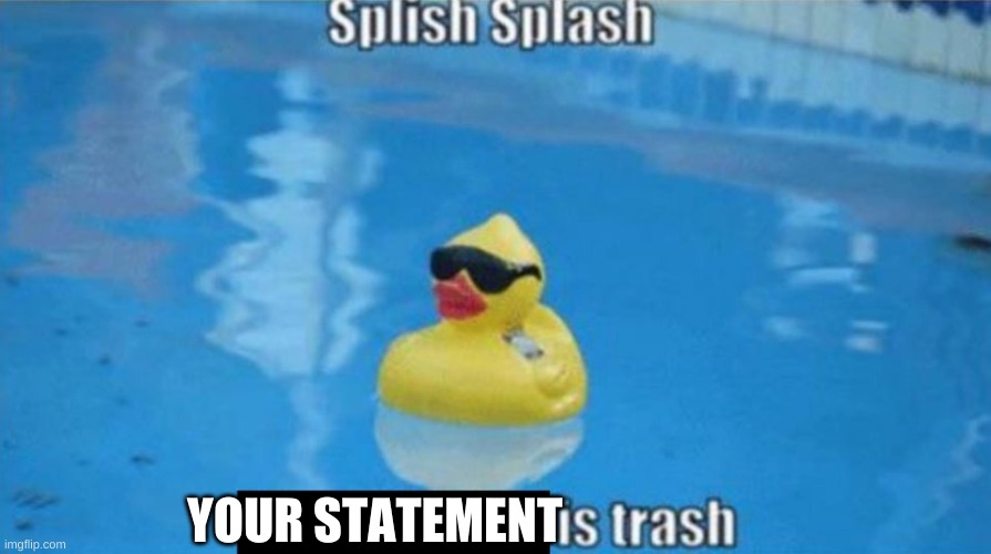 Splish Splash | YOUR STATEMENT | image tagged in splish splash | made w/ Imgflip meme maker