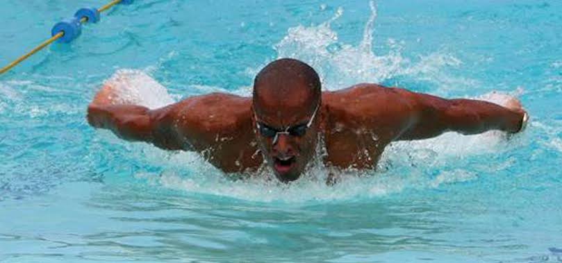 Black swimmer Blank Meme Template