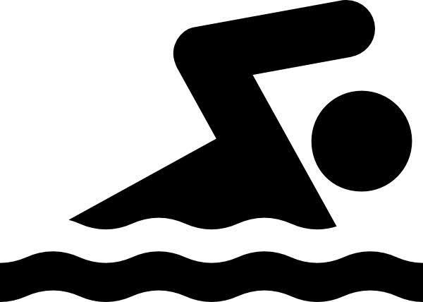 Black and white swimming icon Blank Meme Template