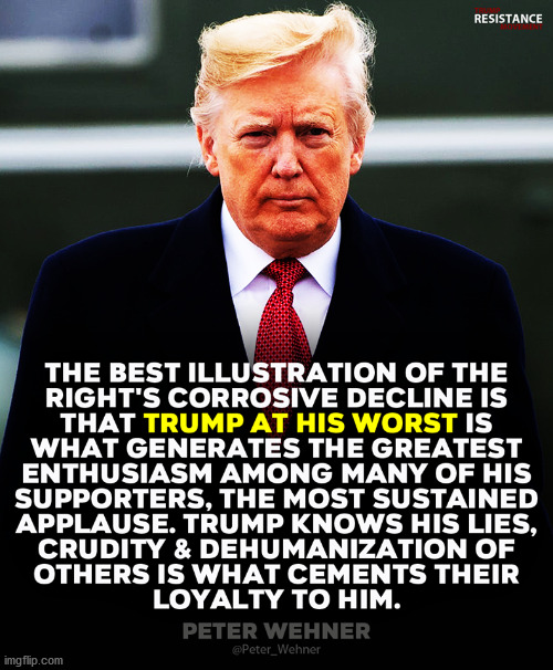 The MAGA is a cultist...lulled into complacency with tRUMPf's lies.  They support him because he hates the same people they do. | image tagged in trump,corruption,divisive,hate generator,liar | made w/ Imgflip meme maker