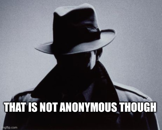 Spy Silhouette | THAT IS NOT ANONYMOUS THOUGH | image tagged in spy silhouette | made w/ Imgflip meme maker