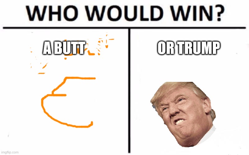 Who Would Win? | A BUTT; OR TRUMP | image tagged in memes,who would win | made w/ Imgflip meme maker