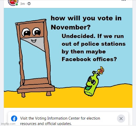facebook put a vote button on this comic | image tagged in facebook,voting,revolution | made w/ Imgflip meme maker