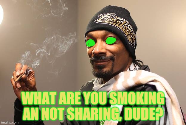 Snoop Dogg | WHAT ARE YOU SMOKING AN NOT SHARING, DUDE? | image tagged in snoop dogg | made w/ Imgflip meme maker