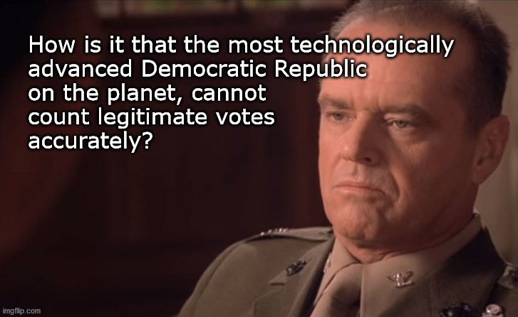 counting votes | How is it that the most technologically
advanced Democratic Republic
on the planet, cannot 
count legitimate votes 
accurately? | image tagged in voting | made w/ Imgflip meme maker