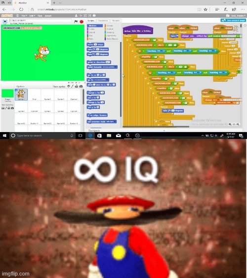 countless IQ | image tagged in alot of scratch codes,memes,funny,funny memes,scratch | made w/ Imgflip meme maker