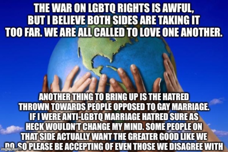 Thank you, and peace to all | image tagged in lgbtq | made w/ Imgflip meme maker