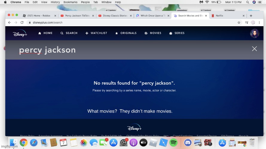 Even Disney+ Doesn't Believe in the "Percy Jackson" Movies! | image tagged in i bet you can't guess how i did this,percy jackson,percy jackson riptide,peter johnson movies,rick troll riordan,yep | made w/ Imgflip meme maker
