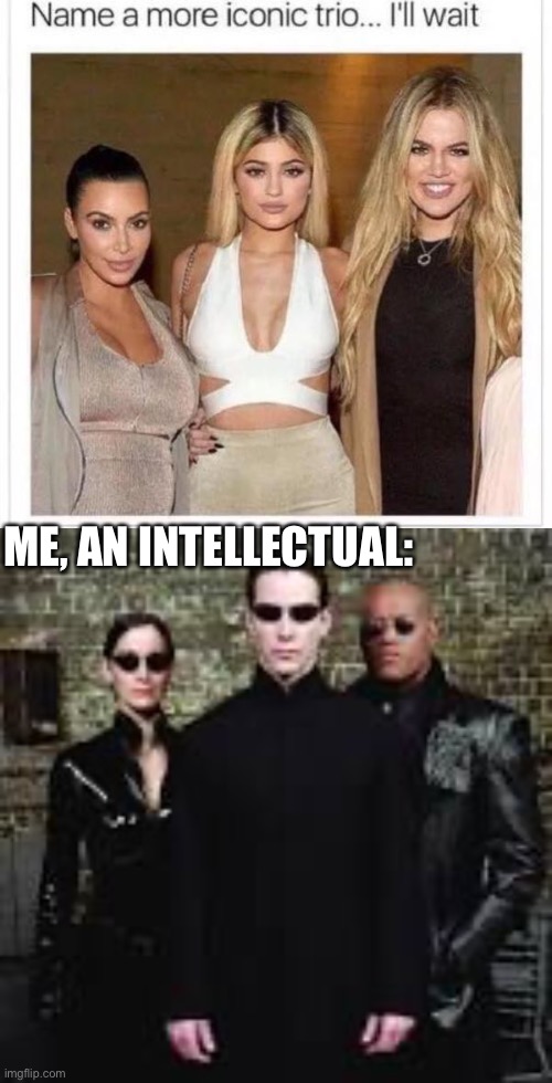 ME, AN INTELLECTUAL: | image tagged in name a more iconic trio,the matrix | made w/ Imgflip meme maker