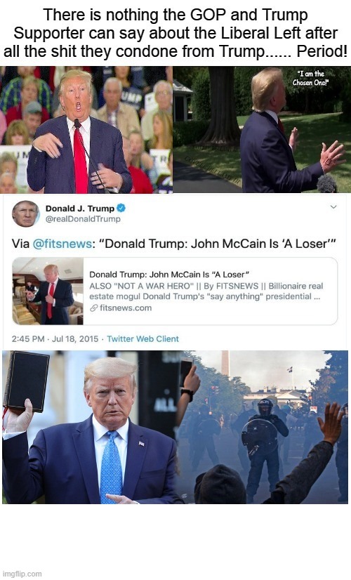 Trump Right Can Never Talk About Liberal Left Condoning Trump | image tagged in trump right can never talk about liberal left condoning trump | made w/ Imgflip meme maker